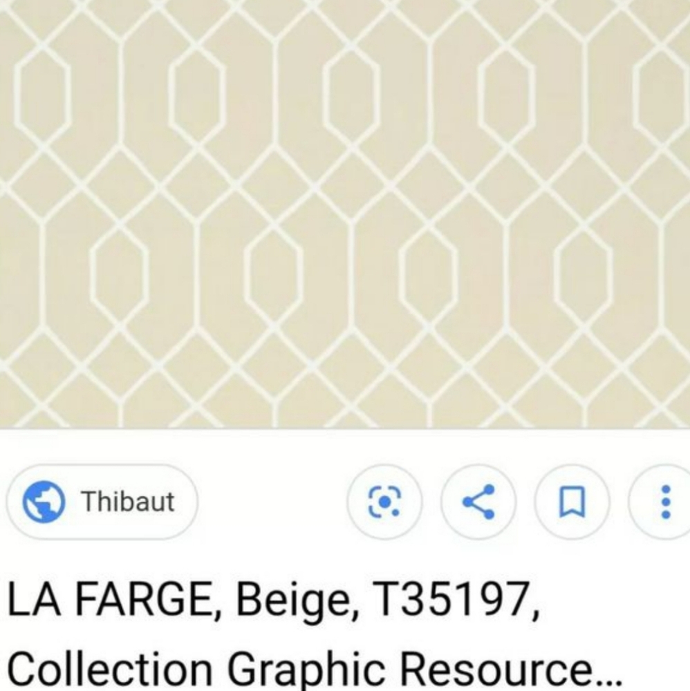 Thibaut Designer wallpaper 'La Farge' beige geometric 1 dbl roll
